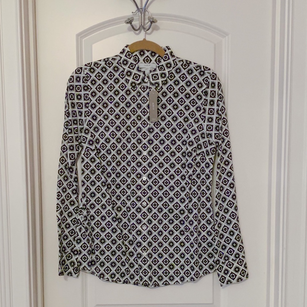 J. Crew Perfect Buttondown Shirt in Foulard Size 4
